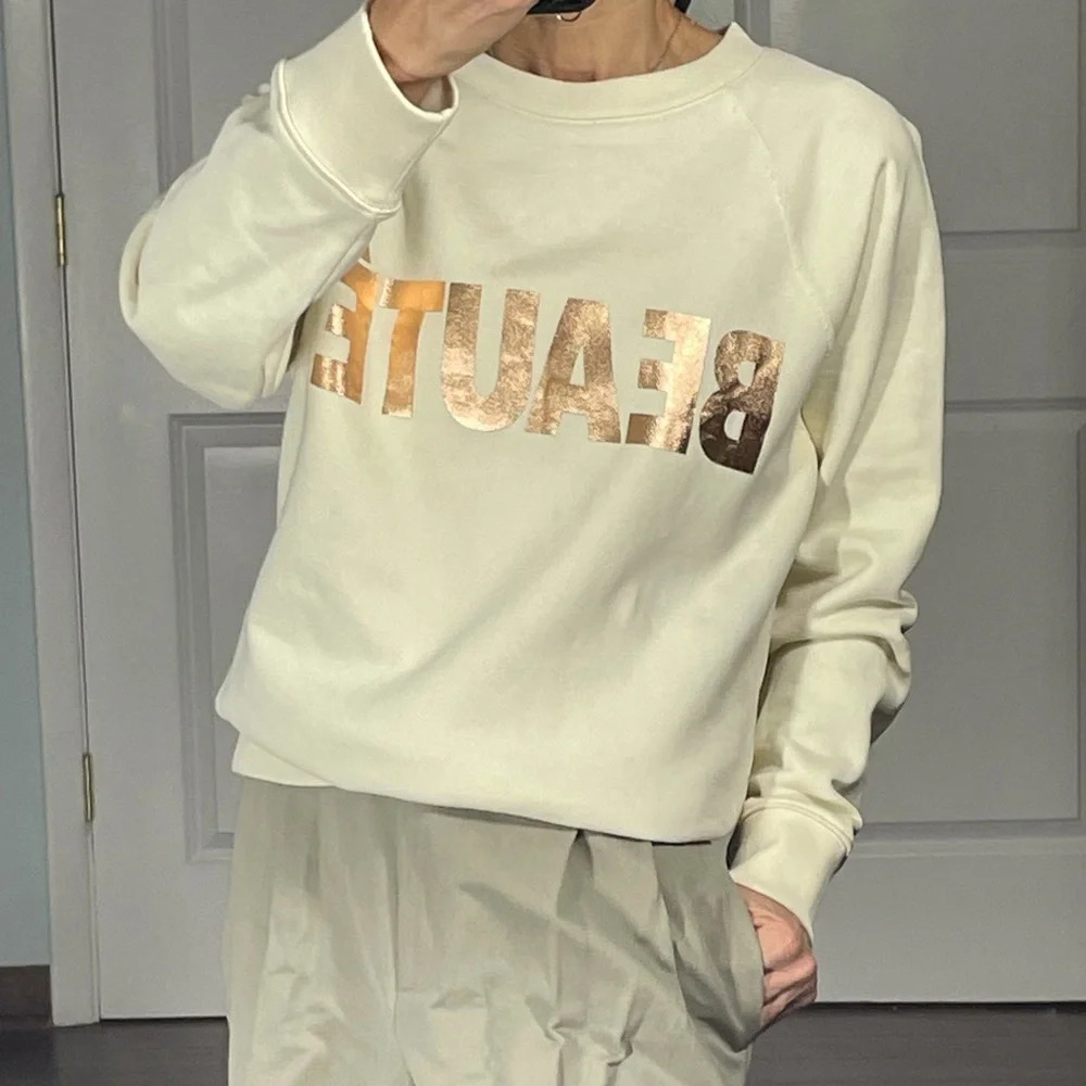 J Crew BEAUTE Graphic Sweatshirt in Cotton Terry size S - Picture 3 of 9